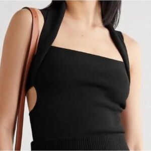 Nanushka Black Fitted Cut Out Tank Top